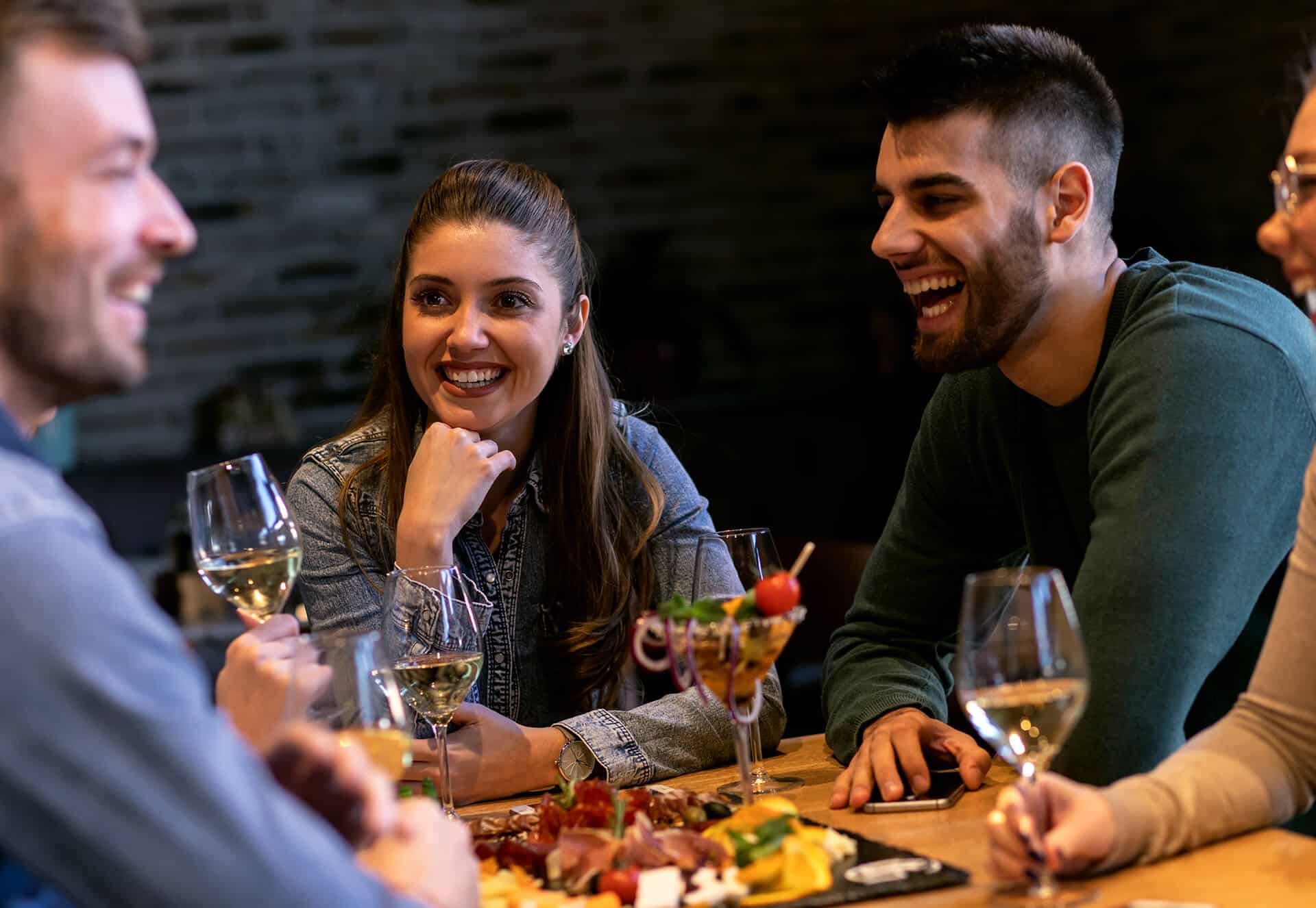 Guests dining at a restaurant near Oxfordshire